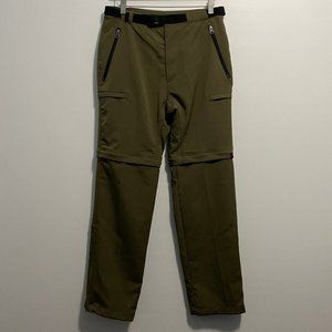 Alpine Design Olive Green Belted Convertible Zip Off Hiking Pants Sz M